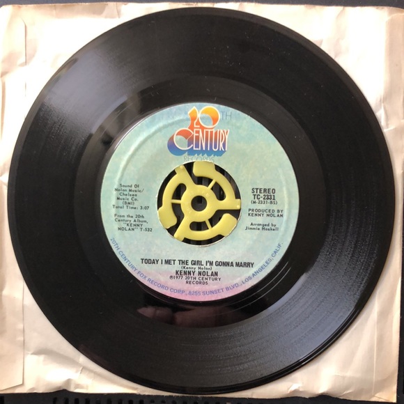 ***Free*** Kenny Nolan Today I Met The Girl I'm Gonna Marry Vinyl 45 Record  '77 - Picture 5 of 5